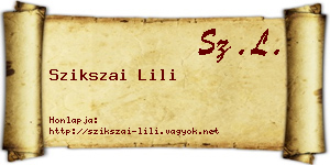 Szikszai Lili névjegykártya