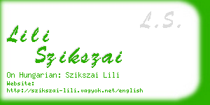 lili szikszai business card